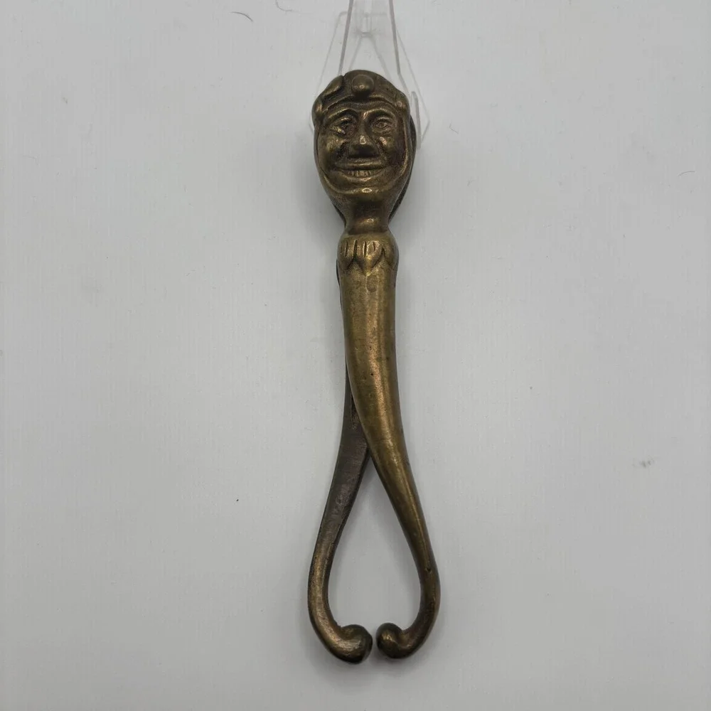 Vintage Brass Jester Nutcracker Whimsical Punch‎ Character Face Novelty Tool